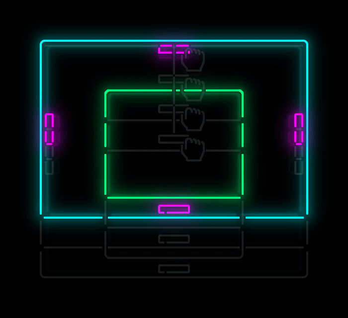 Neon sign inner spacing